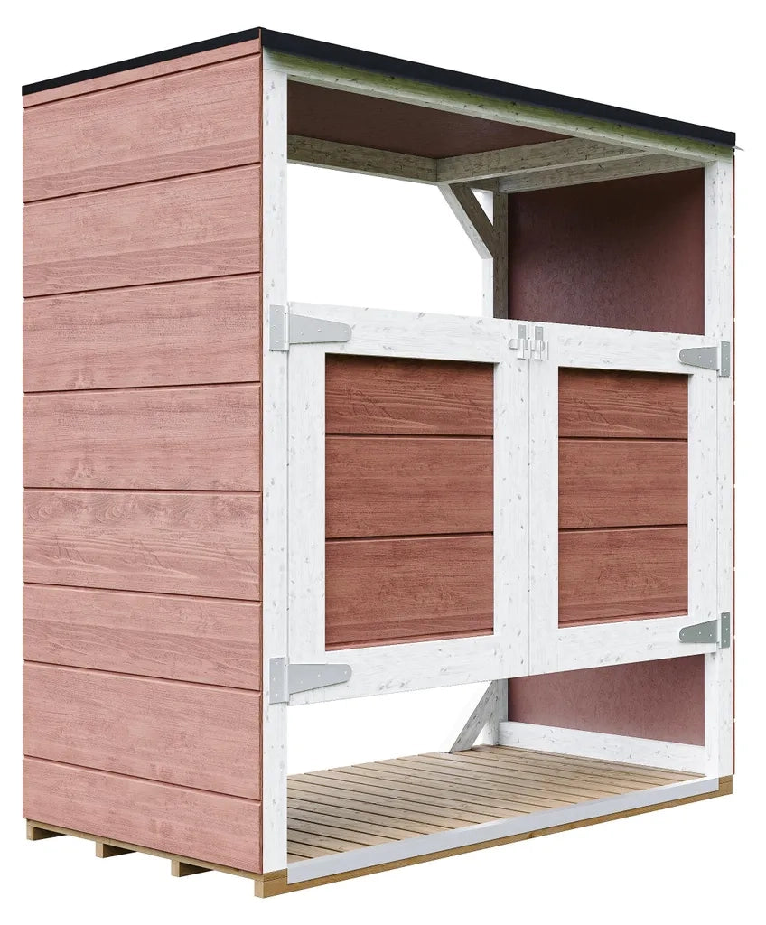 Ricovero per bidoni da giardino 2x240L TIMBELA M980A-REDWOOD RED