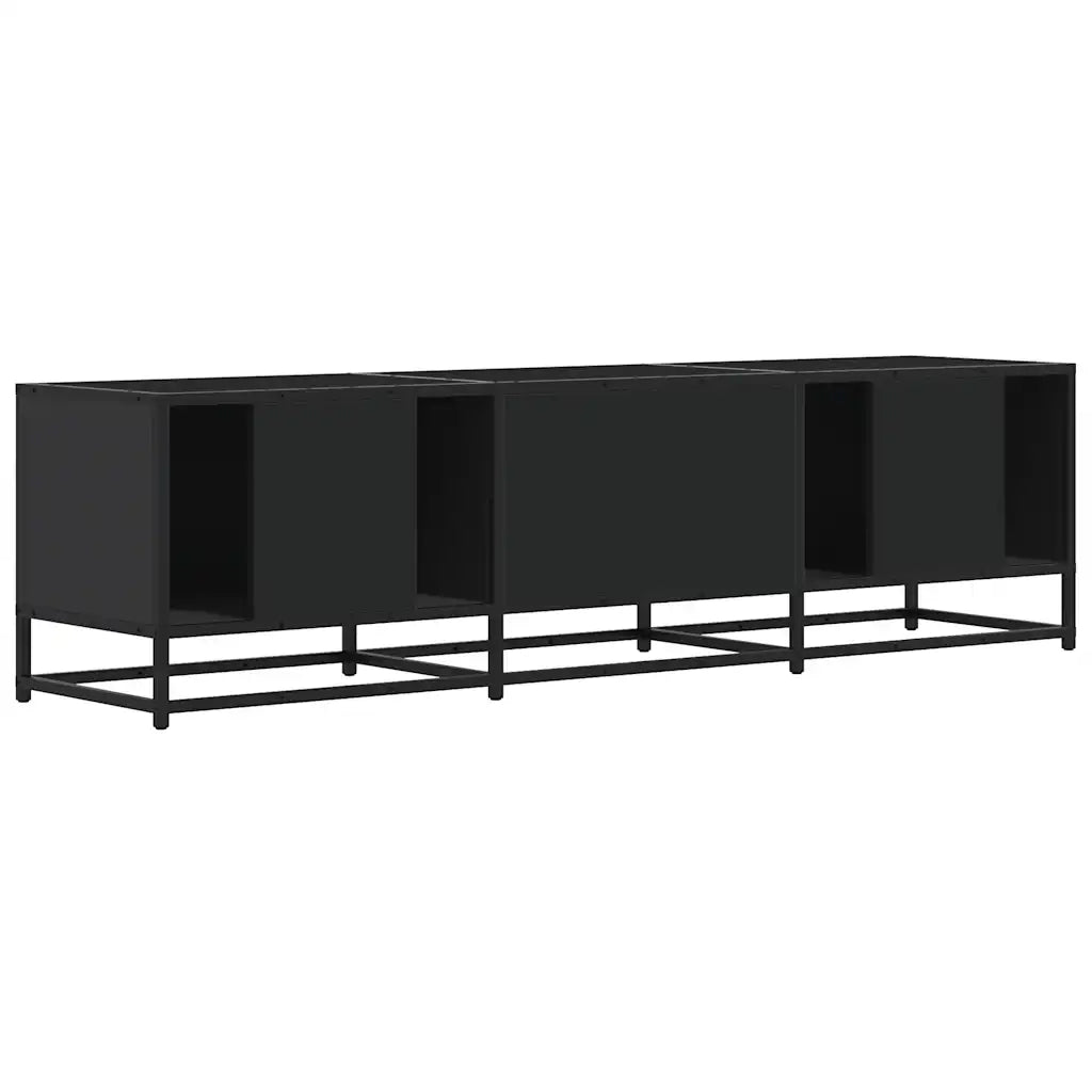 Mobile Porta TV Nero 150x35x41 cm in Truciolato e Metallo 848859