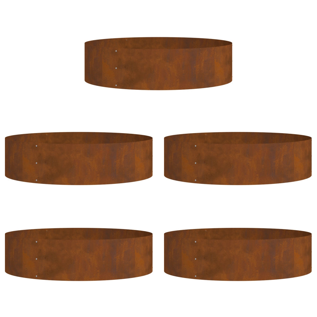 Fioriere in Acciaio Corten Acciaio Corten Grande Intarsi decorativi