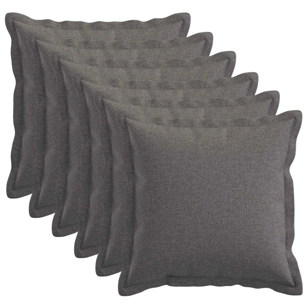 Federa 6 pcs HOUTEN Grigio Chiaro 35 x 35 cm Lino 916346