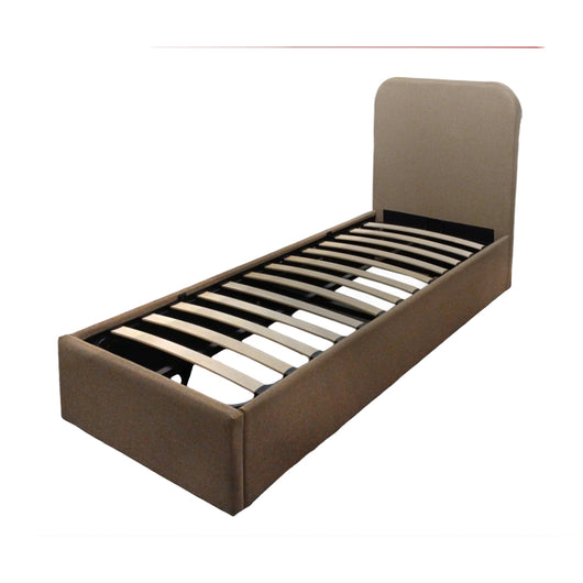 LETTO ANDY CON CONTENITORE SINGOLO IN TESSUTO COLORE CORDA  CM.80X190