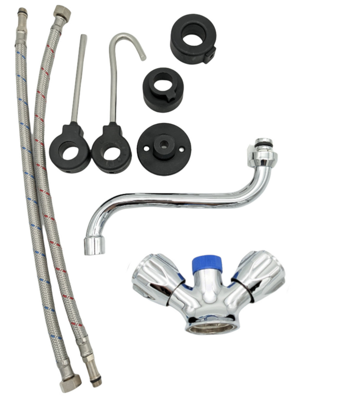 Rubinetto per cucina industriale professionale completo in ottone