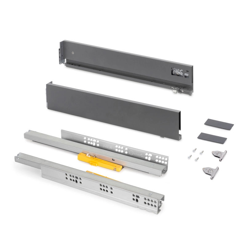 Cassetto Vertex Push Sincro con regolazione 3D, altezza 131mm , 40kg, profondità 350mm, Acciaio, Verniciato bianco