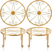 Set di supporti per piante in metallo da 9 pollici per uso interno ed esterno - set da 4 pezzi