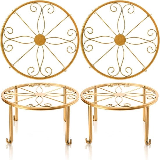 Set di supporti per piante in metallo da 9 pollici per uso interno ed esterno - set da 4 pezzi