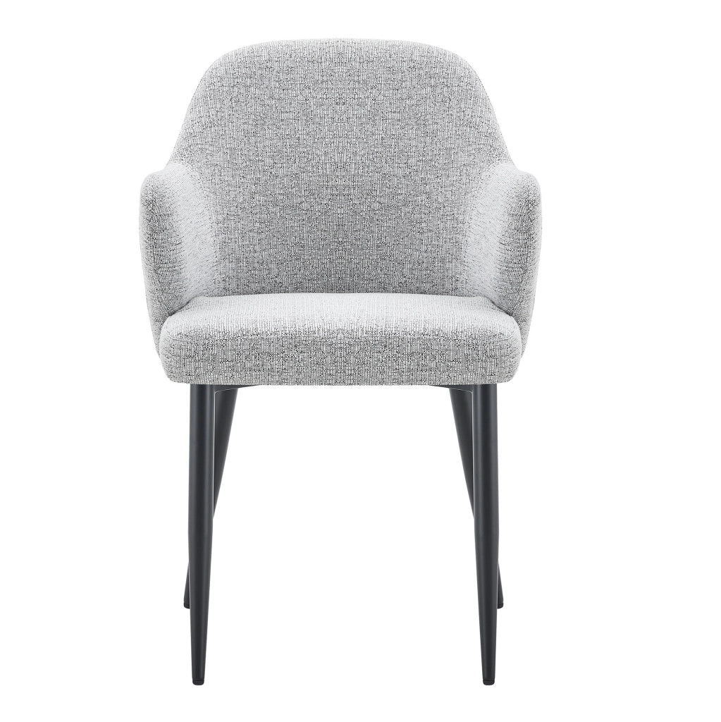Set di 2 sedie da pranzo 83 cm con schienale avvolgente in tessuto e metallo grigio nero