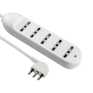 MULTIPRESA CON 5 PRESE BIVALENTI 10/16A BIANCA.