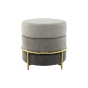 Pouf tondo Matilda 200 in velluto grigio e oro