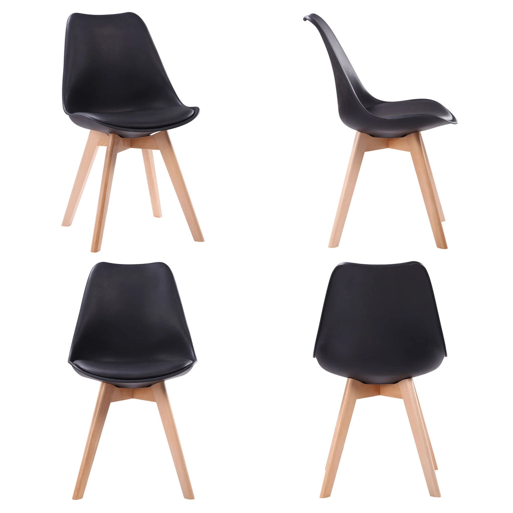 Tavolo allungabile 120/160cm HELGA e 4 sedie NORA nero