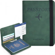 Portafoglio di viaggio - Portafoglio in PU con RFID blocco - Portafoglio con tasche per carte e cinturino elastico - Sicurezza antitrasferimento - Accessori di viaggio per uomo e donna - 11 x 1,1 x 15,1 cm