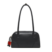 Borsa a tracolla da donna in vera pelle, colore nero.