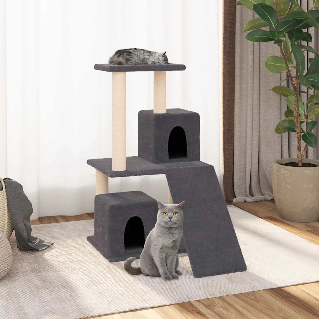 Albero per Gatti con Tiragraffi in Sisal Grigio Scuro 82 cm cod mxl 23901
