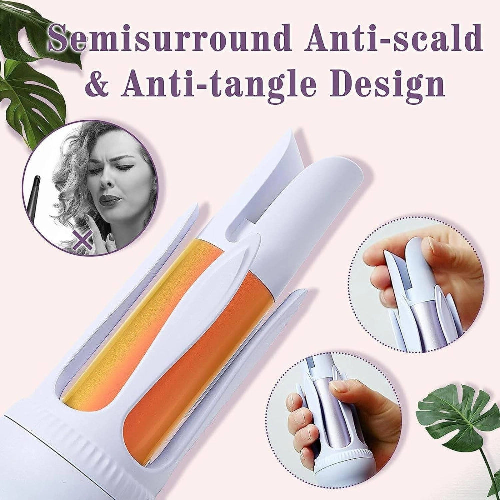 Trade Shop - Ferro Arricciacapelli Da 32mm Arriccia Capelli Automatico Girevole Rotante 360° -