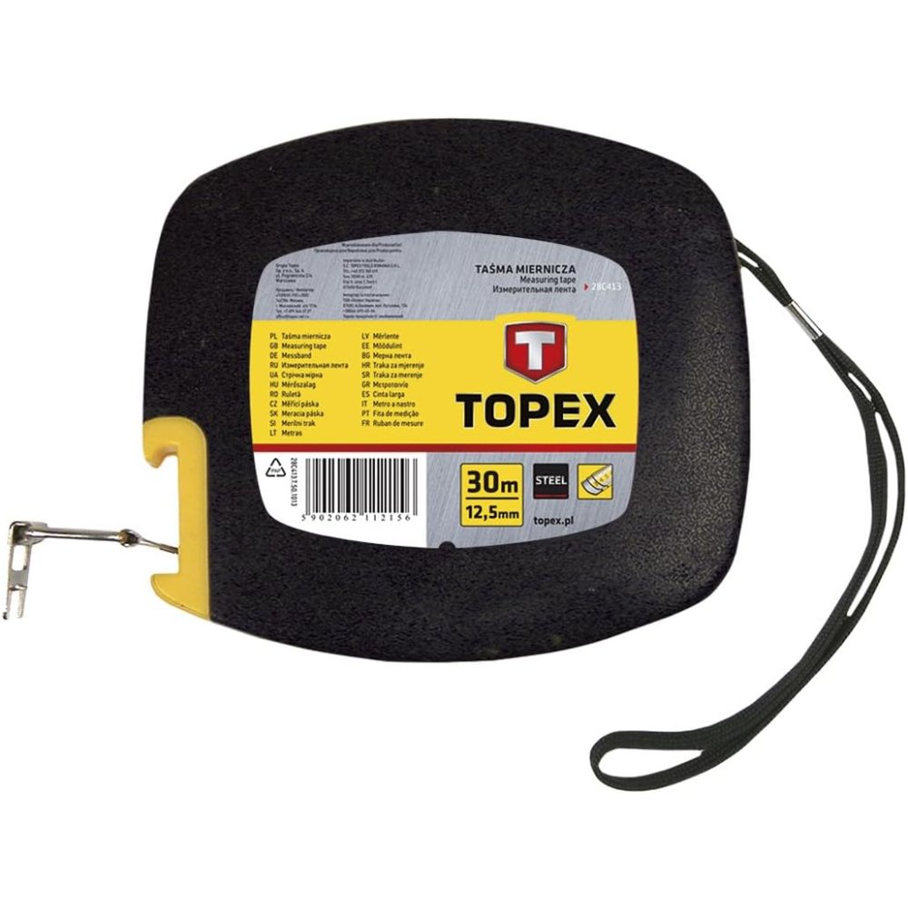 Topex 28c413 rotella metrica, ac acciaio, 30 m ds