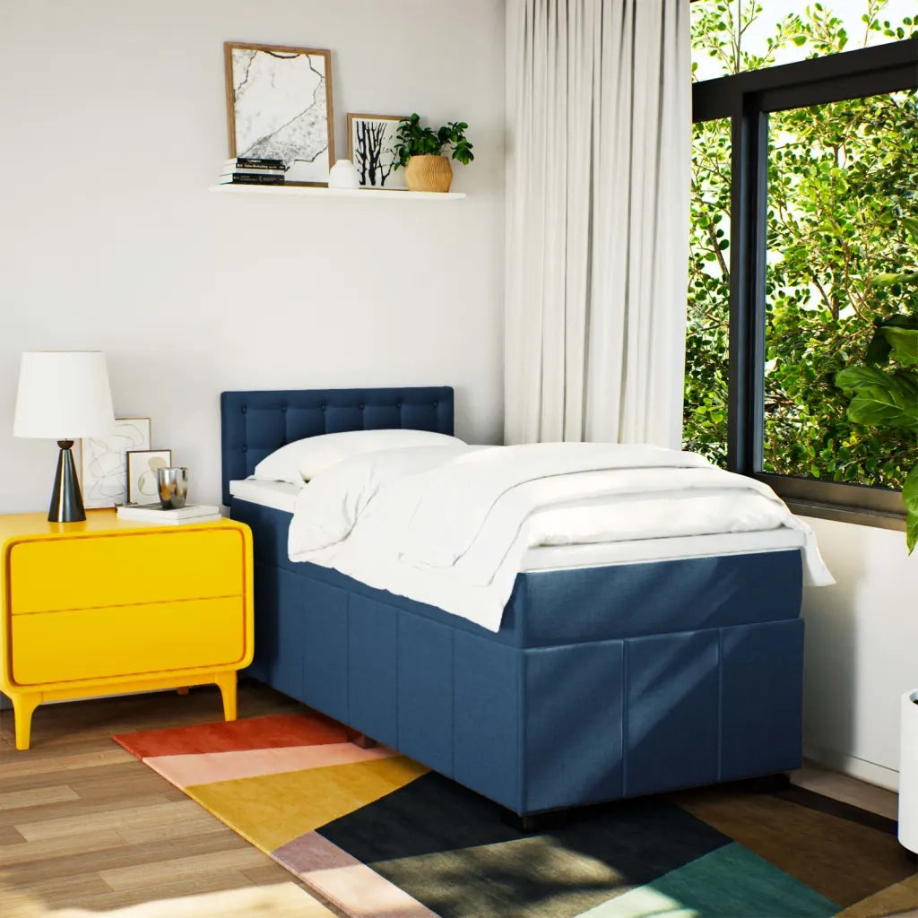 Giroletto a Molle con Materasso Blu 100x200 cm in Tessuto 3286999