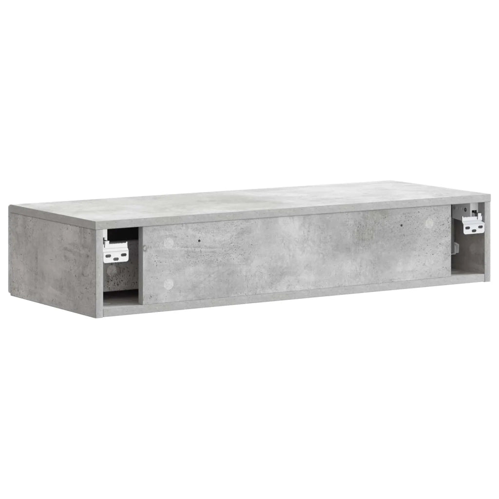 Tavolino da Parete Laterale Grigio Cemento 87,5 x 34,5 x 17 cm 898498