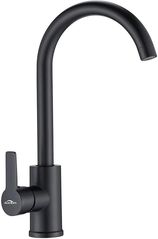 Kraan da cucina nero alta pressione, con alta uscita e ventilatore rimovibile, 360° girevole, 2*G3/8 connessioni