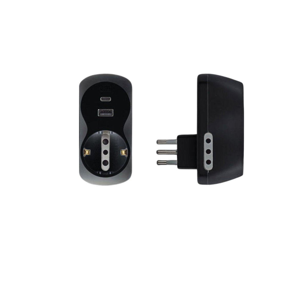 ADATTATORE B3 1 PRESA ST TED+2 10A CON USB GRIGIO