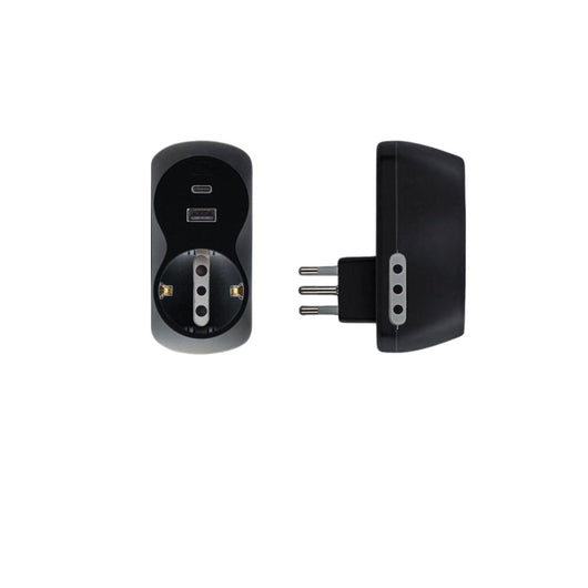 ADATTATORE B3 1 PRESA ST TED+2 10A CON USB GRIGIO