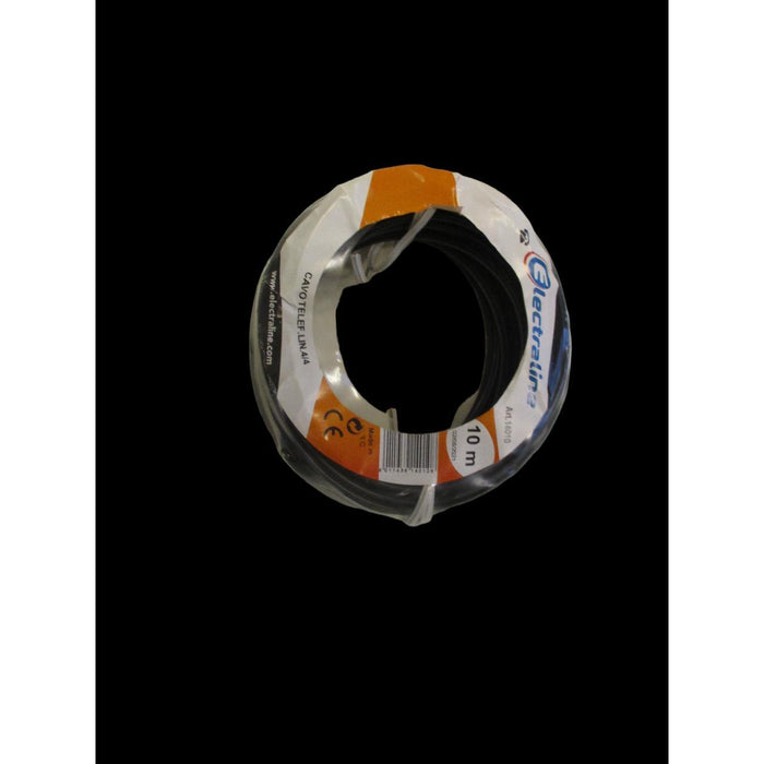CAVO TELEFONICO PIATTO 4/4 NERO 10M