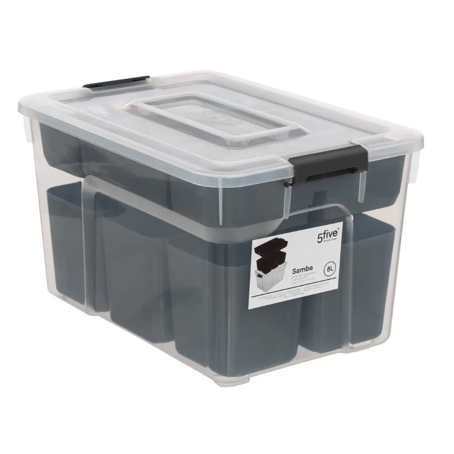 ORGANIZER CON COPERCHIO 8L 31X22XH18CM GRIGIO