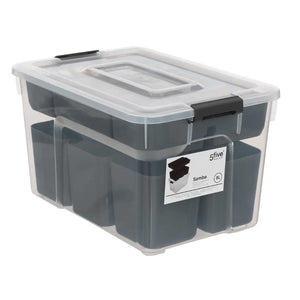 ORGANIZER CON COPERCHIO 8L 31X22XH18CM GRIGIO