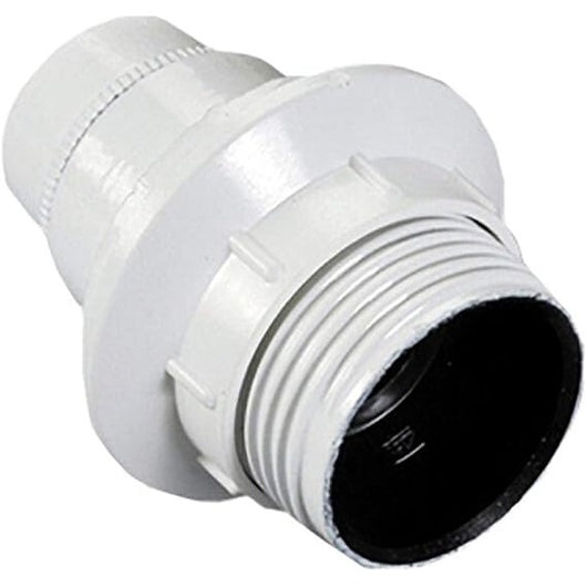 PORTALAMPADA E14 FILETTATO CON GHIERA BIANCO.