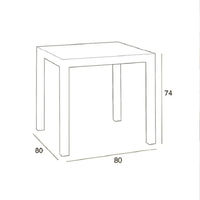 TAVOLO DALLAS 80X80XH74CM BIANCO