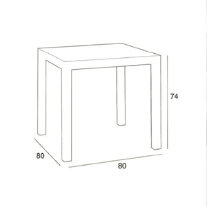 TAVOLO DALLAS 80X80XH74CM BIANCO