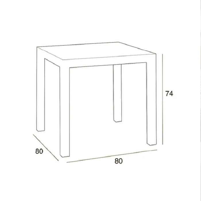 TAVOLO DALLAS 80X80XH74CM BIANCO
