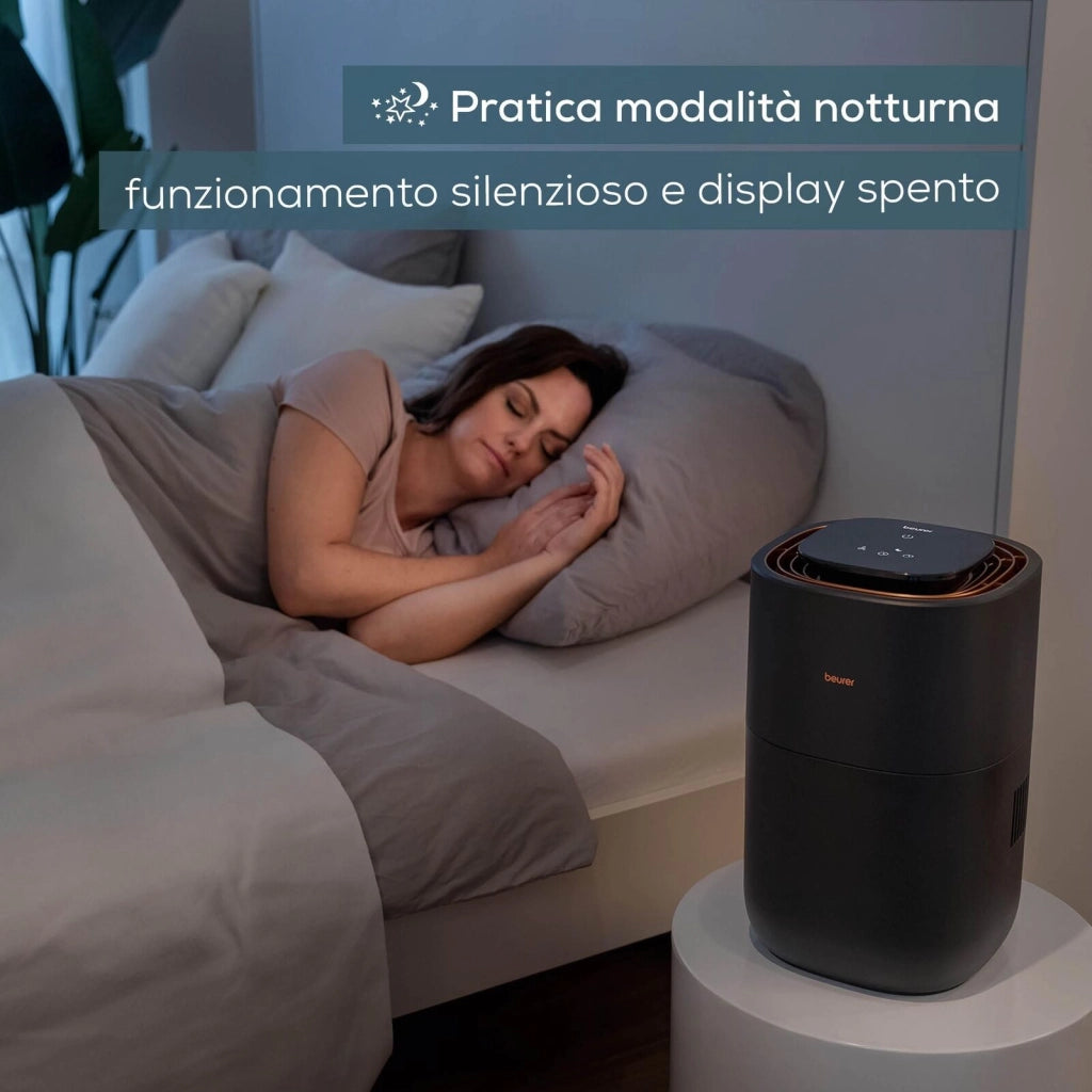 Beurer Umidificatore LB 300 Plus con Tecnologia di Evaporazione a Freddo ad Alta Efficienza Energetica, Indicatore di Umidità, Funzione di Asciugatura del Filtro Igienico, per Ambienti Fino a 45 m²