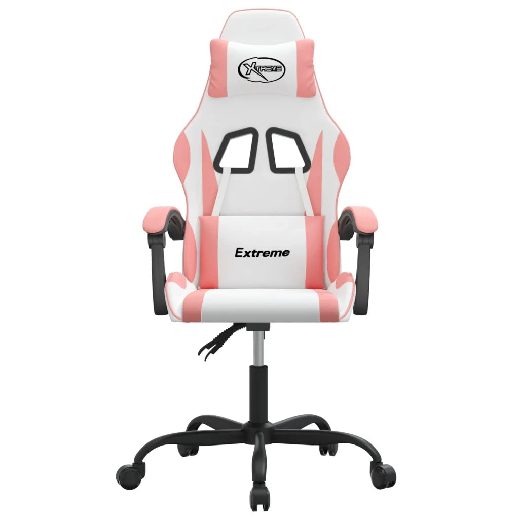 Sedia da Gaming | Sedia da e-sports Bianco e Rosa in Similpelle