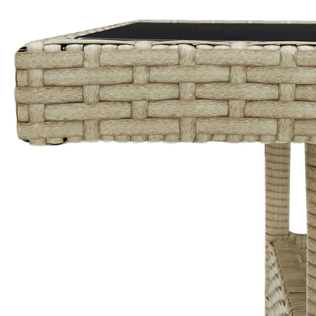 Set da Pranzo da Giardino 3 pz Beige in Polyrattan e Vetro 3058310