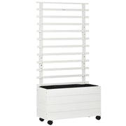 Fioriera con Graticcio in Legno Massello ¨C zephmum ¨C Bianco 76x30x155 cm