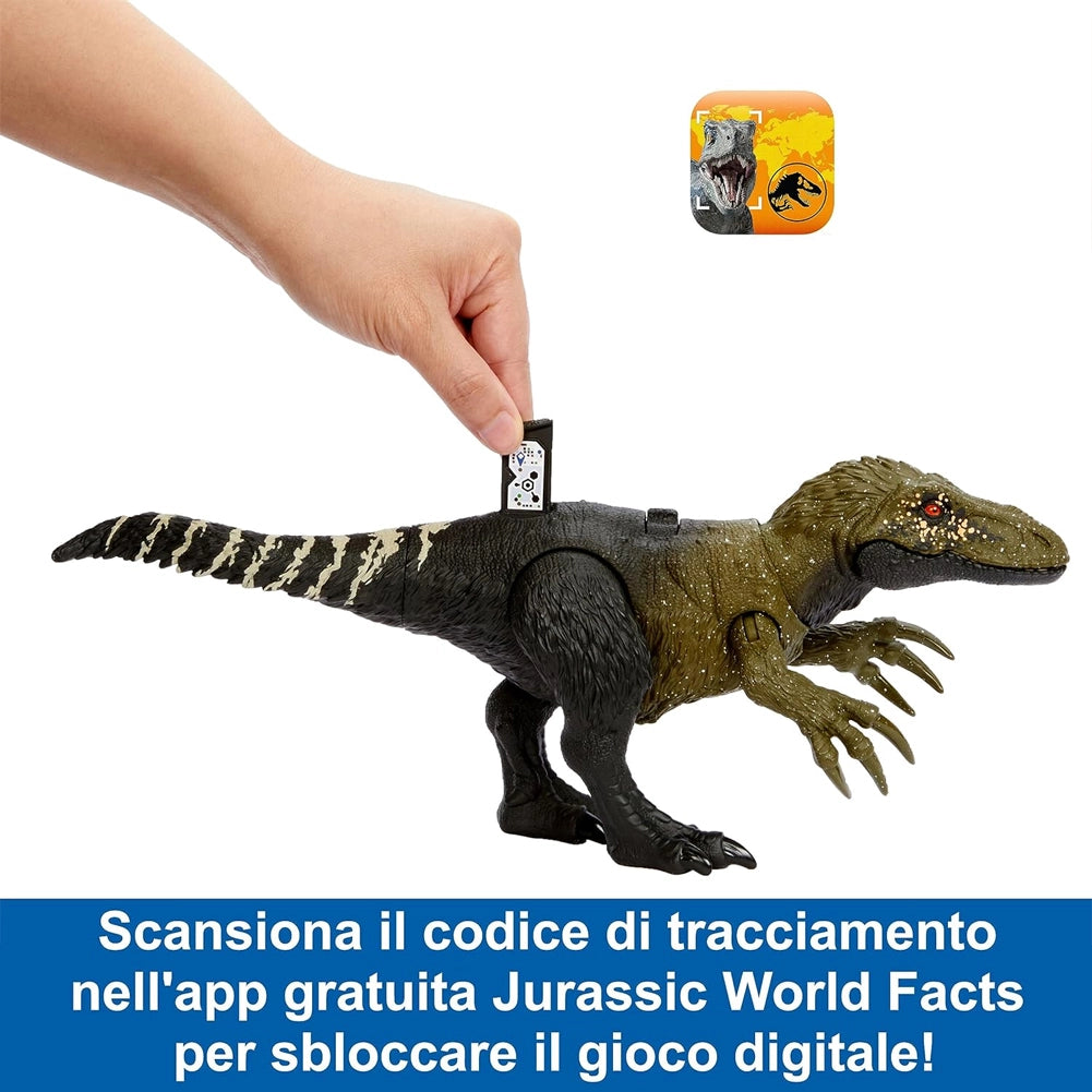 Mattel Jurassic World Dinosauro Orkoraptor Ruggito Selvaggio Snodabile con App