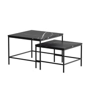 Vicco Tavolino da divano Marmo nero 60 x 60 cm 2 parti