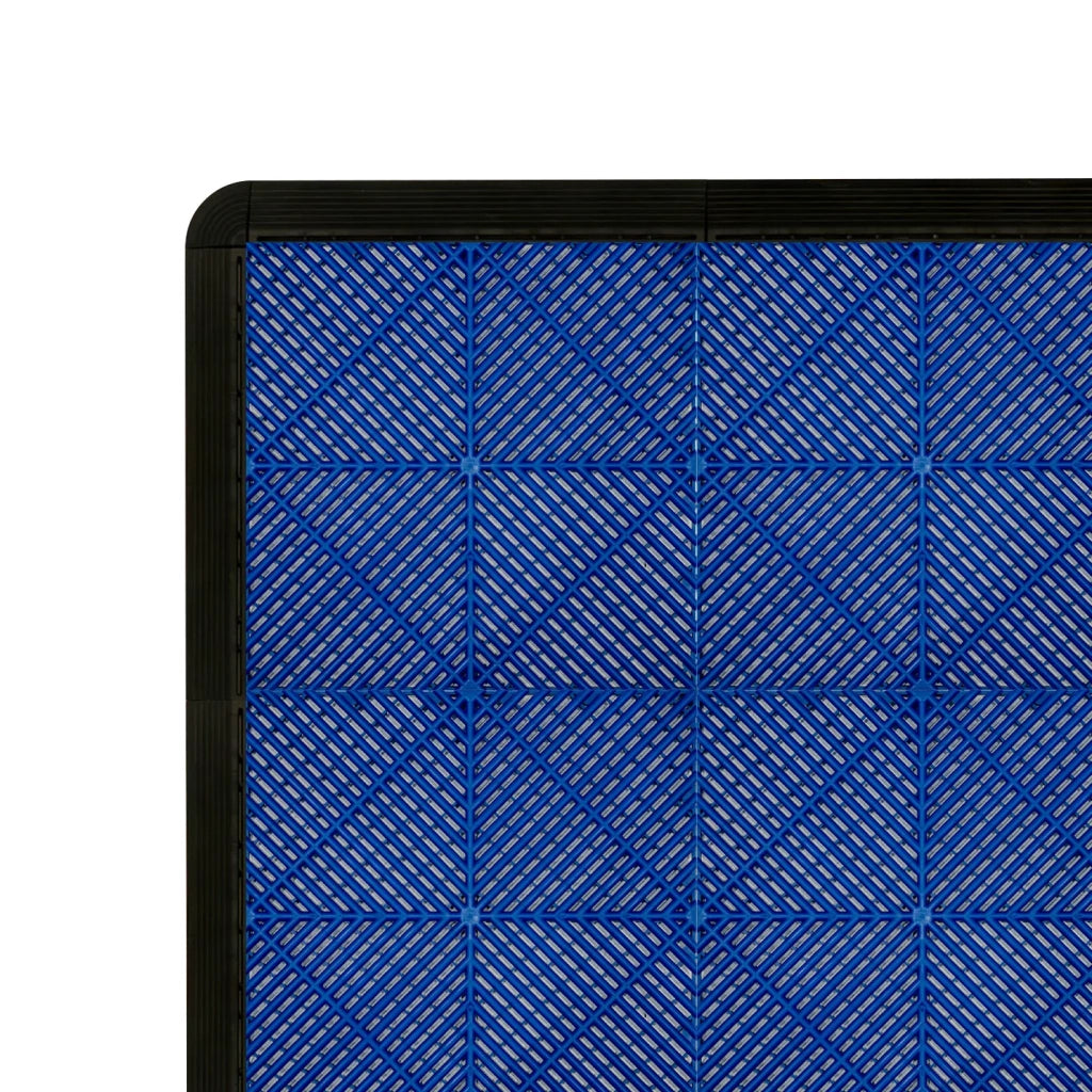Piastrelle ventilate Blu e Nero 3,2m x 6m per garage e officine, antiscivolo.