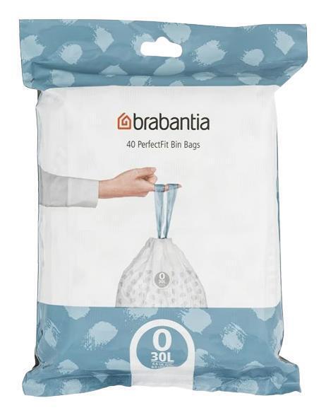 Brabantia 124846 sacchetto per rifiuti 30 L Grigio, Bianco 40 pz
