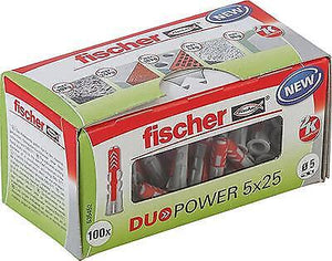 Fischer DUOPOWER 5 x 25 LD spina 100 pz Plastica Rotondo