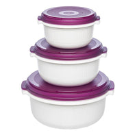 EMSA Micro Family Rotondo Set Blackberry, Bianco 3 pz