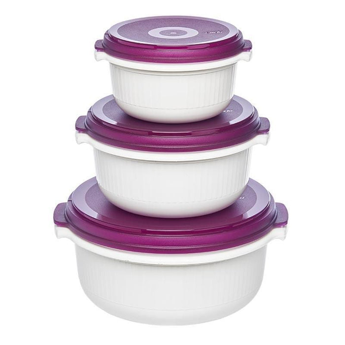 EMSA Micro Family Rotondo Set Blackberry, Bianco 3 pz