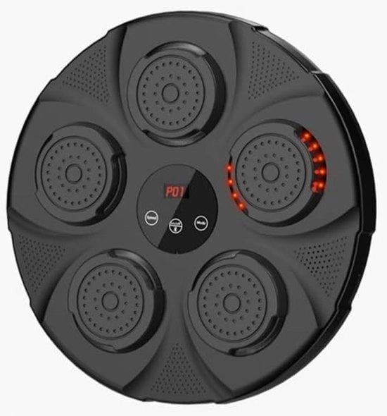 Macchina di Boxe Musicale per Parete - Allenatore di Boxe con Bluetooth & 2 Pair di Guanti - Addestramento di Reazione e Velocità per Bambini e Adulti - Nero