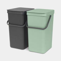 Brabantia Sort & Go Rettangolare Plastica Verde, Grigio