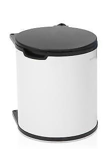 Brabantia 428081 bidone per la spazzatura 15 L Rotondo Nero, Bianco