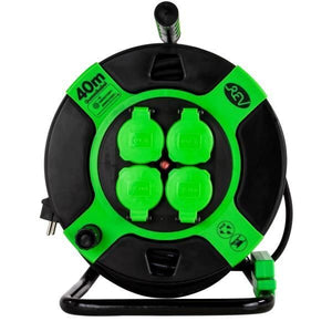 REV 10217412 prolunghe e multiple 40 m 4 presa(e) AC Interno/esterno Nero, Verde