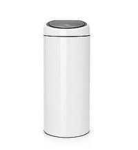 Brabantia Touch Bin, 30L Rotondo Plastica, Acciaio inossidabile Bianco