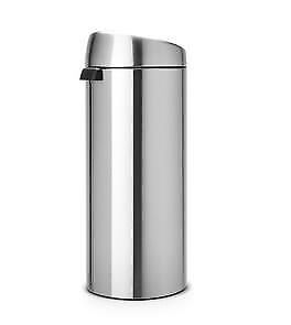 Brabantia Touch Bin, 30L Rotondo Plastica, Acciaio inossidabile