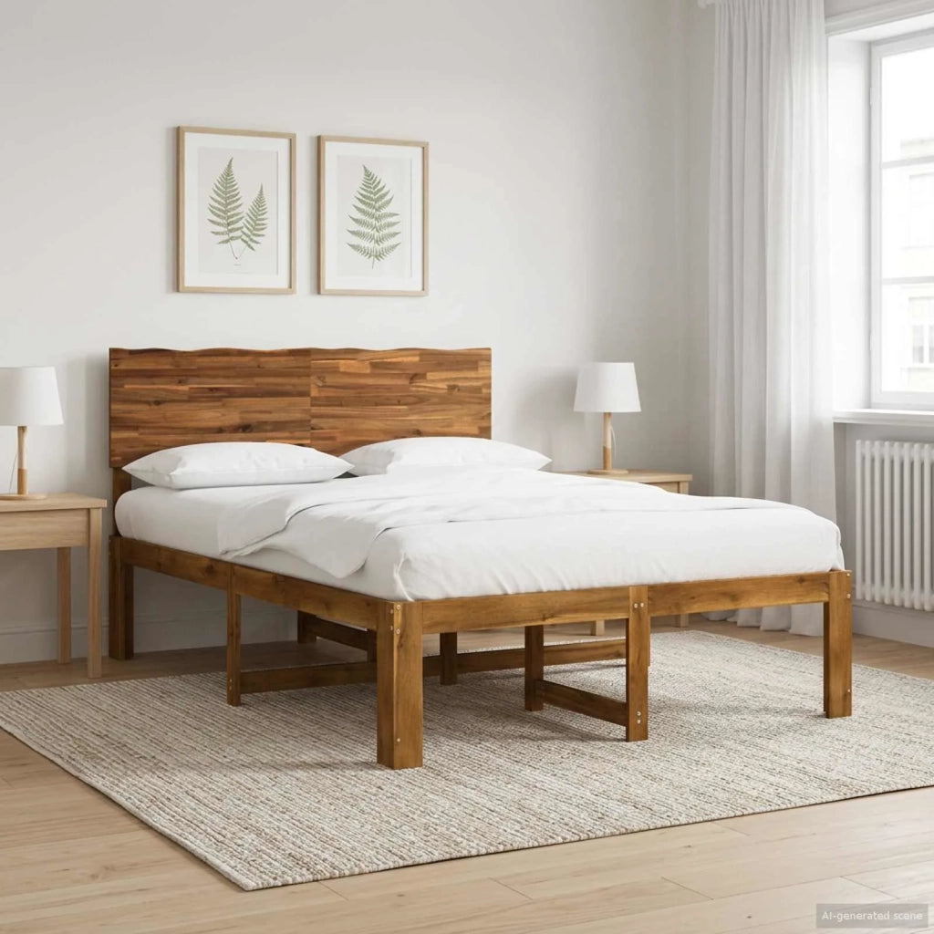 Letto matrimoniale con testiera ROSTOCK Naturale 140 x 200 cm 3405414