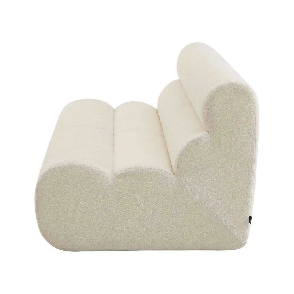 Poltrona bouclé strutturata, 2 posti, bianco