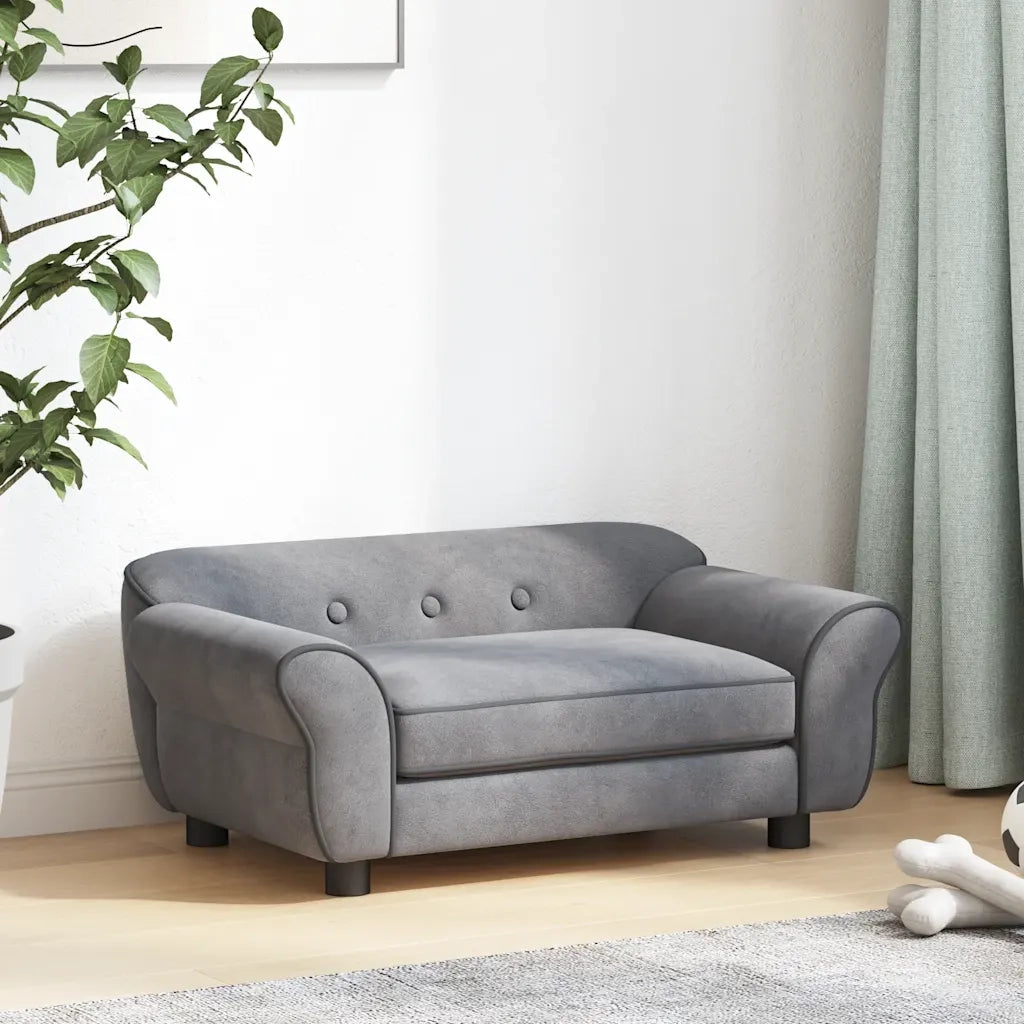 Divano per Cani-Sofa per animali domestici-Divanetto Grigio 72x45x30 cm in Peluche